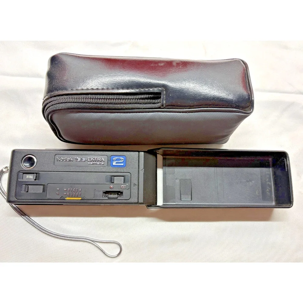 Kodak Tele-EKTRA 2 Camera with Case Untested Vintage Compact 110 Film